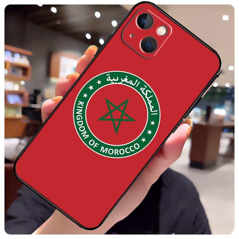 Morocco Flag Coat Of Arms Case For iPhone 16 Pro Max 14 13 12 11 15 17 Pro Max mini 15 16 Plus 16e 17 Air Phone Cover