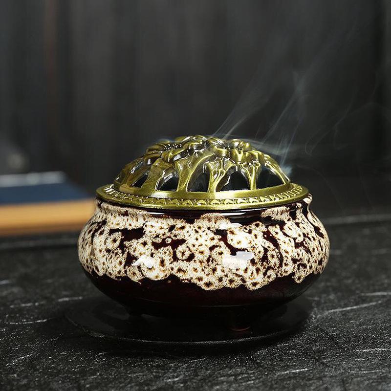 Ceramic Plate Incense Burner for Home Aromatherapy - Suitable for Bathroom, Bedroom, or Living Room.