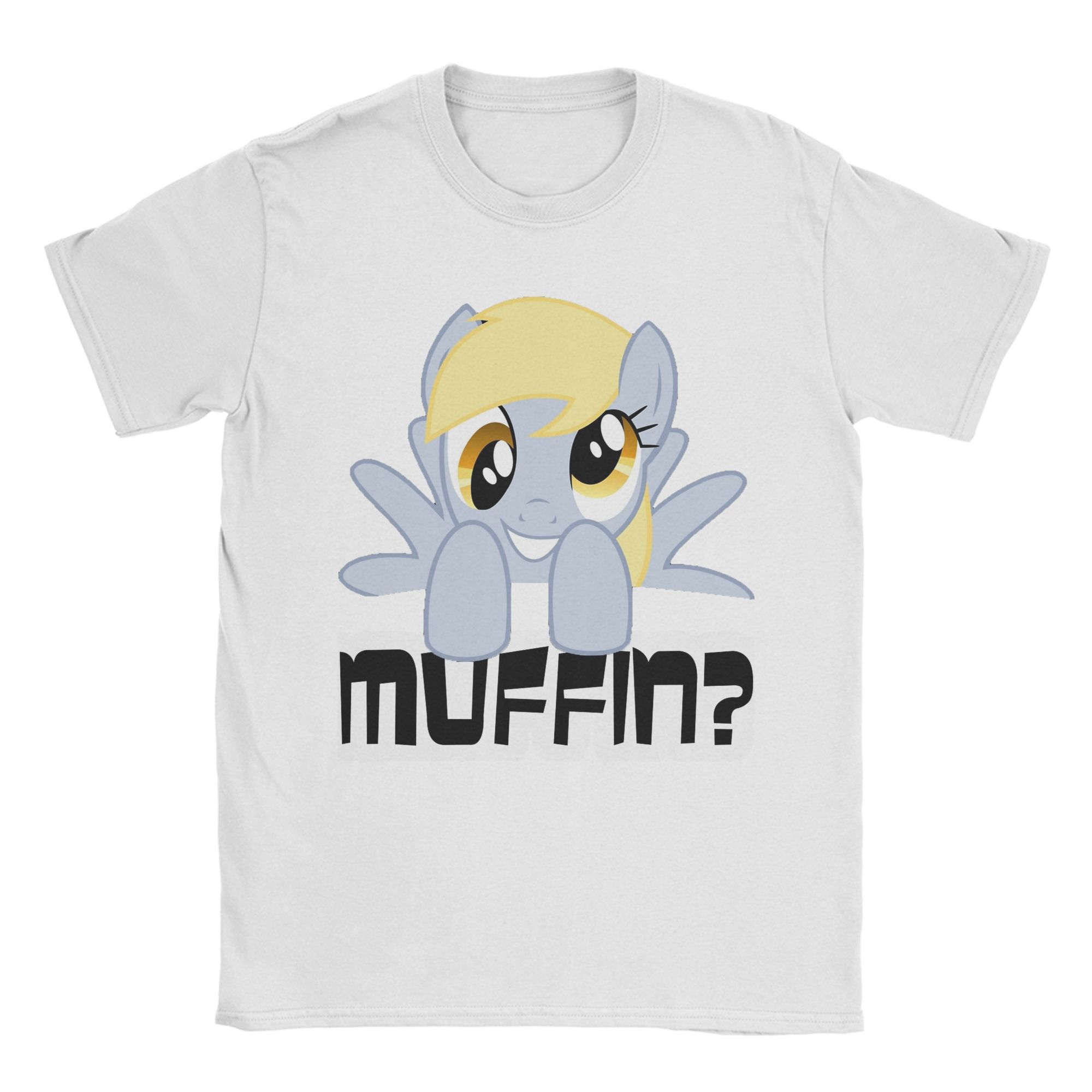 Футболка Derpy Muffins Hooves для мужчин и женщин, из чистого хлопка, смешные футболки с круглым вырезом, Пони: дружба - это чудо, Одежда, Оригинал S