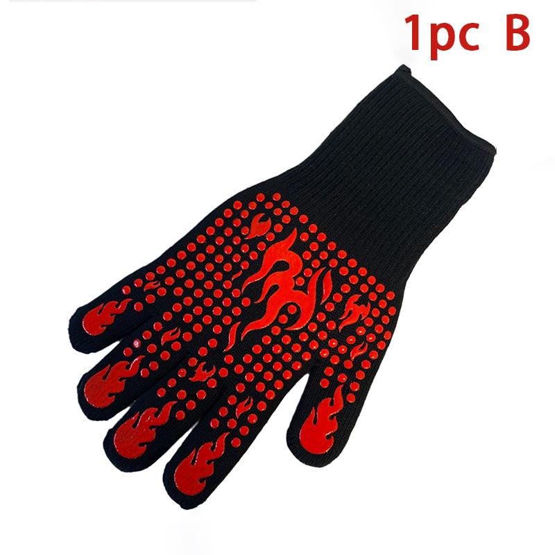 Non-Slip Fireproof Microwave Oven Gloves Extreme Heat Resistant Oven Mitts 300-500 Centigrade Flame Retardant Bbq Fire Gloves