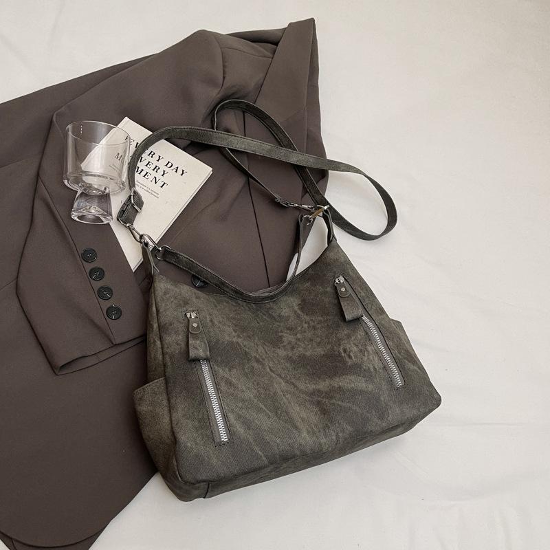 2025 Spring/Summer New Large-Capacity Women's Suede Shoulder and Crossbody Tote