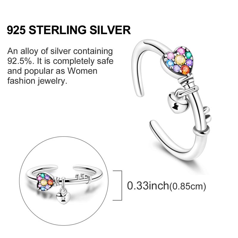 Original 925 Silver Ring Mushroom Cherry Feather Open Rings for Women Girls Jewelry Birthday Anniversary Engagement Gifts