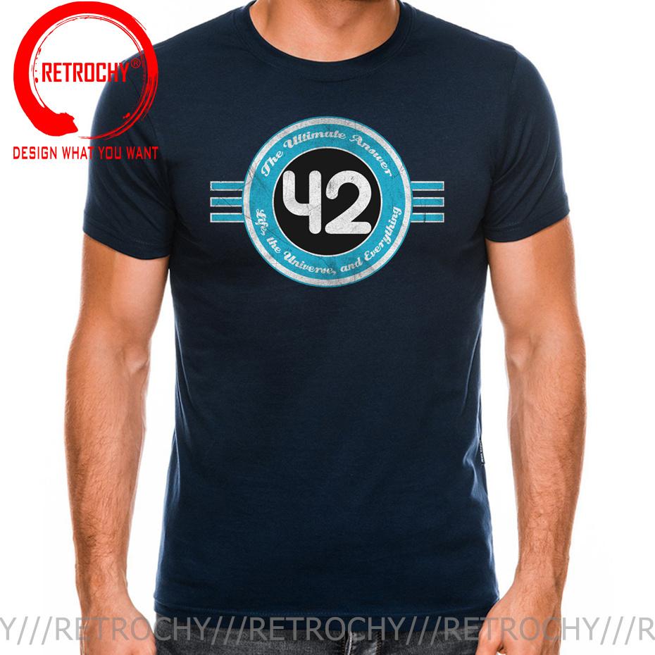 Men 42 The Answer To Life The Universe And Everything Douglas Adams T Shirt 100 Cotton Tops Crew Neck Tees Gift Idea TShirts