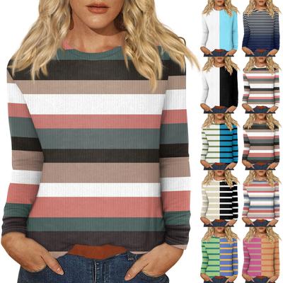 Long Sleeve Tops For Women T-Shirt Casual  Print Tops T Shirt Round Neck Pullover Blouse