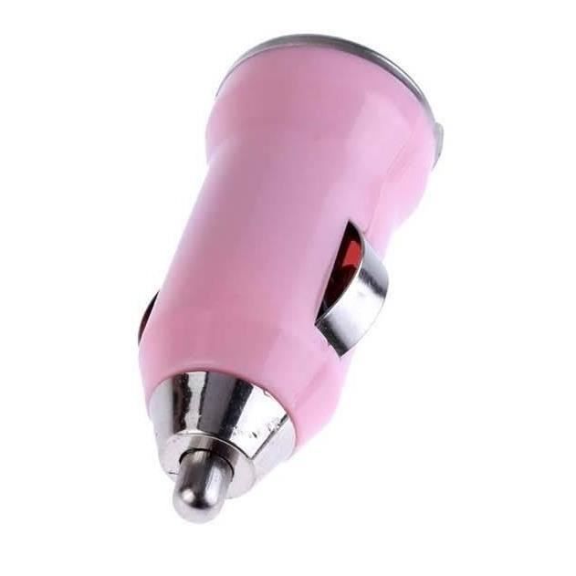 [Compatible iPhone XSMAX-XR-XS-X-8PLUS-8-7PLUS-7-6PLUS-6-5-SE] Pack Chargeur 3en1 Cable- Chargeur Secteur-Allume Cigare Rose