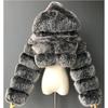 Winter Fur Jacket Short Hooded Faux Fur Jacket