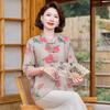 Mom's 2026 Summer Chinese-Style Silk Outfit: New Elegant Top and Thin Two-Piece Set for Middle-Aged and Elderly Women