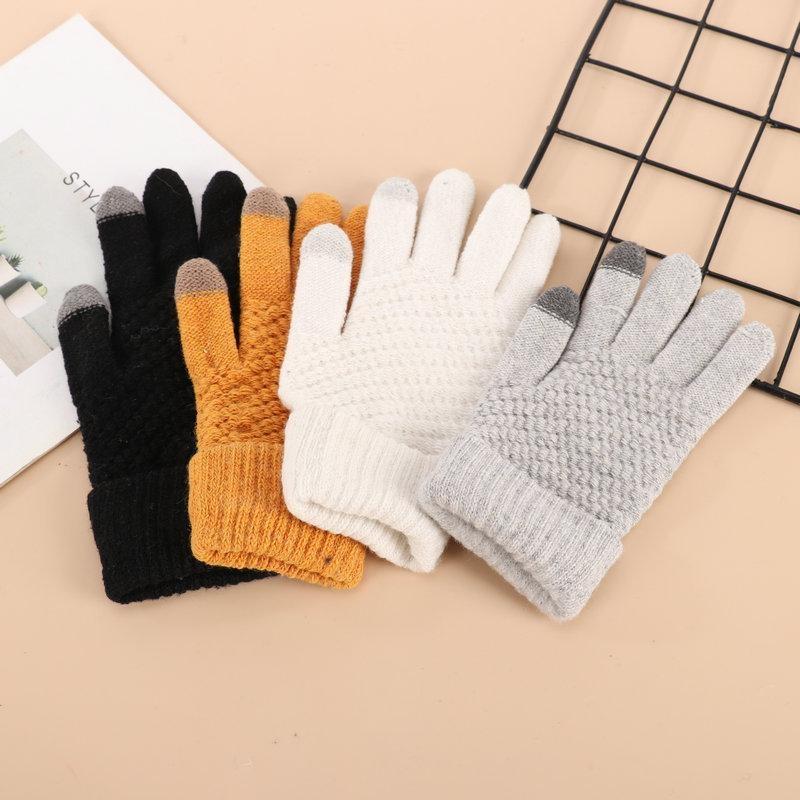 Warm Fleece Lined Knitted Touchscreen Gloves For Winter Sports Commuting Cold Weather Daily Use