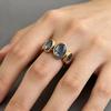Vintage ring set with oval synthetic zircon women's ring ring, hot-selling factory in Europe and America
