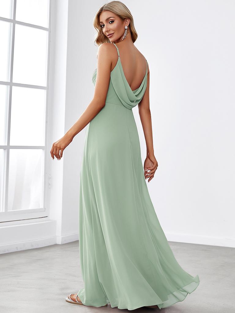 Ever-Pretty Women's Pleated Sweetheart Draped Back Floor-Length Bridesmaid Dress