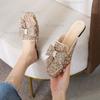 Size 34-43 Rhinestone Beaded Women's Mules Cover Toe Trendy Slides Slip-on Woman Shoes  De Mujer Spring Summer Footwear