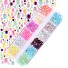 1 Set Round Nail Art Rhinestone Kit 12 Grids Assorted Size Decoration Fake Gems