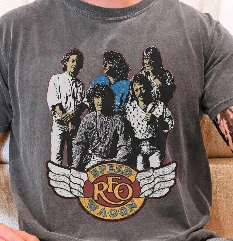 

REO Speedwagon Rock Band T-Shirt on Vintage Black Comfort Colors 1717 Tee S