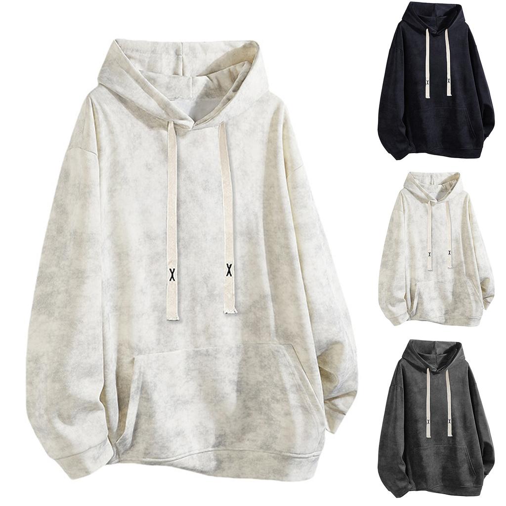 Men's American Heavy Wash Tie-dye Hoodie Fashion High Street Casual Pullovers Hoodie