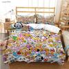 L-Lankybox Animated Movie All Season Bedding Set Printed single Comforter Duvet Cover Pillow Case 3 Pieces Sets Kids Adult Size