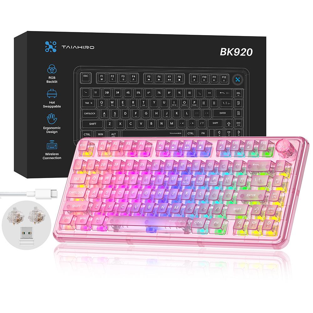 Dynamic Luminous Wired Mechanical Keyboard & Silent Gaming Mouse Set, Three-Mode for Office & Gaming.