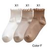 3 Pairs/Lot Cute Socks For Women New Japanese Style Breathable Girls Short Socks Kawaii Solid Socks Frilly Ruffle Socks Casual