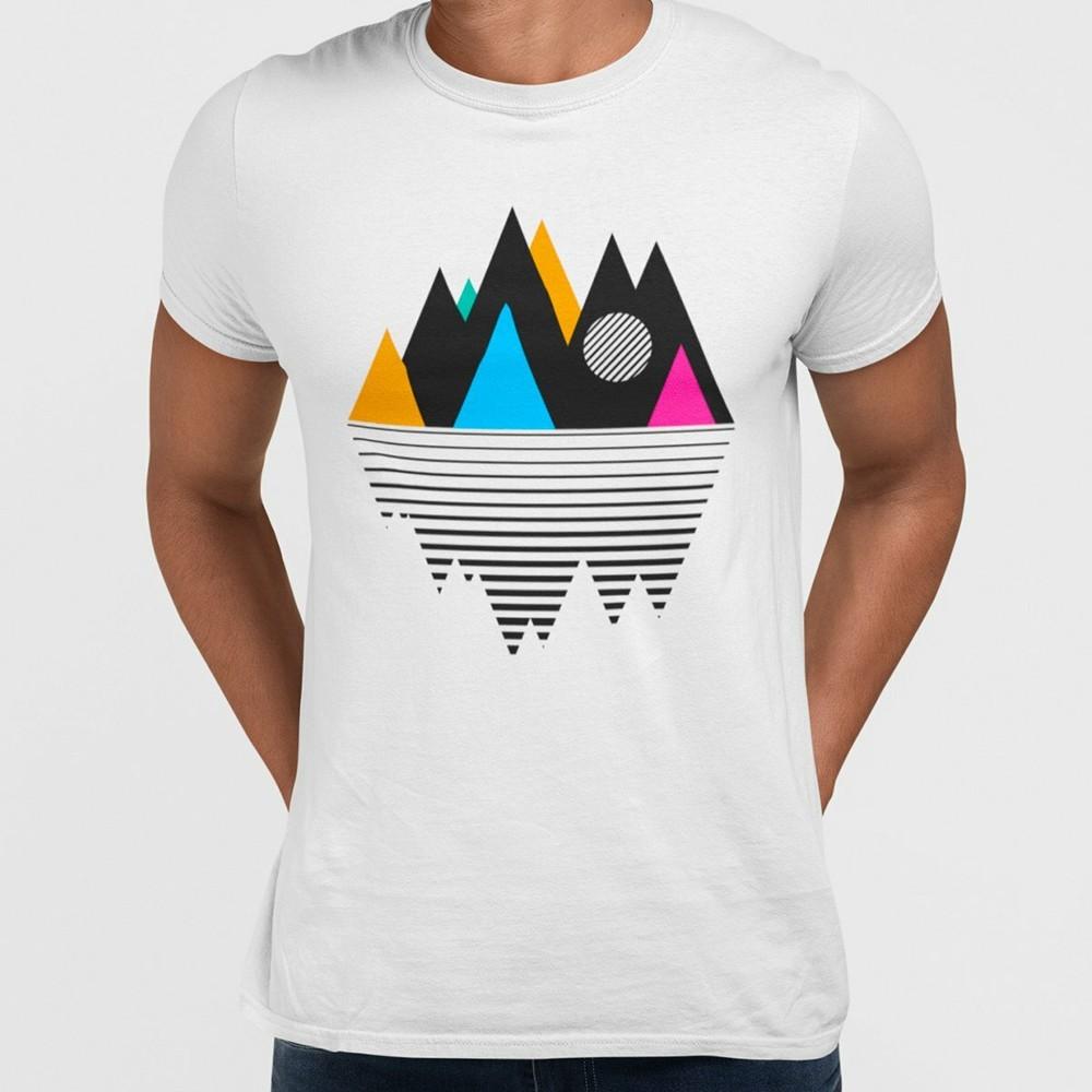 Minimal Design TShirt Mountain Geometry Design Composition