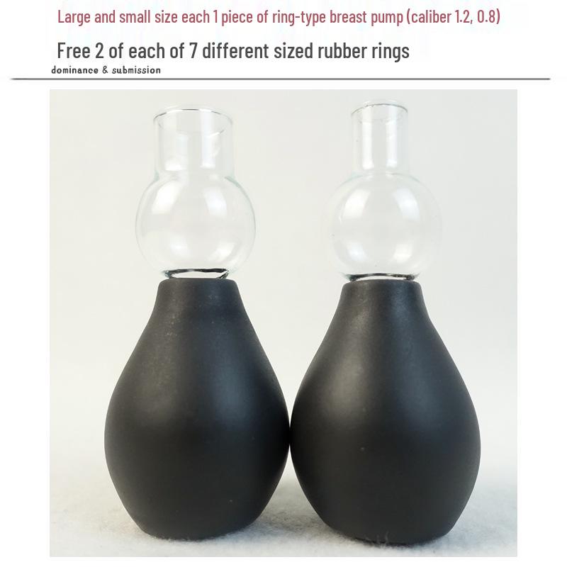 Glass Jar Spiked Rubber Ring Male Nipple Stimulator