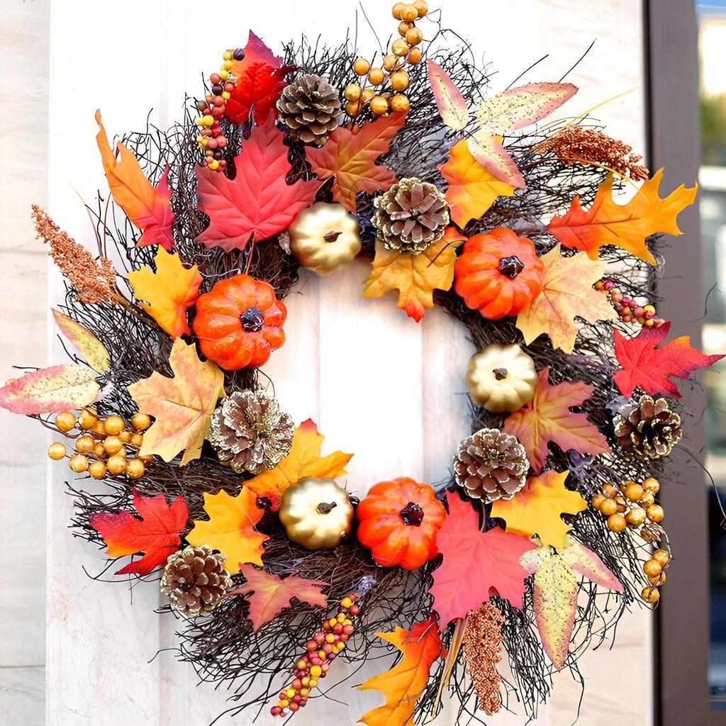 Handmade Farmhouse Fall Wreath Unique Natural Charm With Pine Cones And Berries