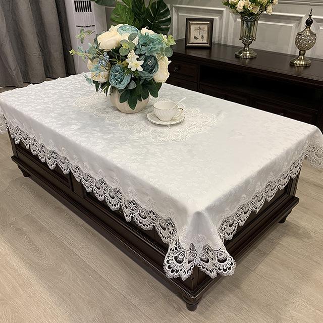European Style Lace Tablecloth Set - Modern Minimalist Cover for Coffee Table, TV Cabinet, Dining Table