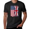 United States with United Kingdom Flag Mix US and UK Union Jack T-Shirt Blouse new edition men clothing