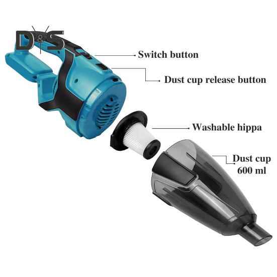 Cordless Handheld Vacuum Cleaner 200W Portable Car Vacuum Cleaner with 3 Filter 10KPa Suction Power Vacuum Cleaner
