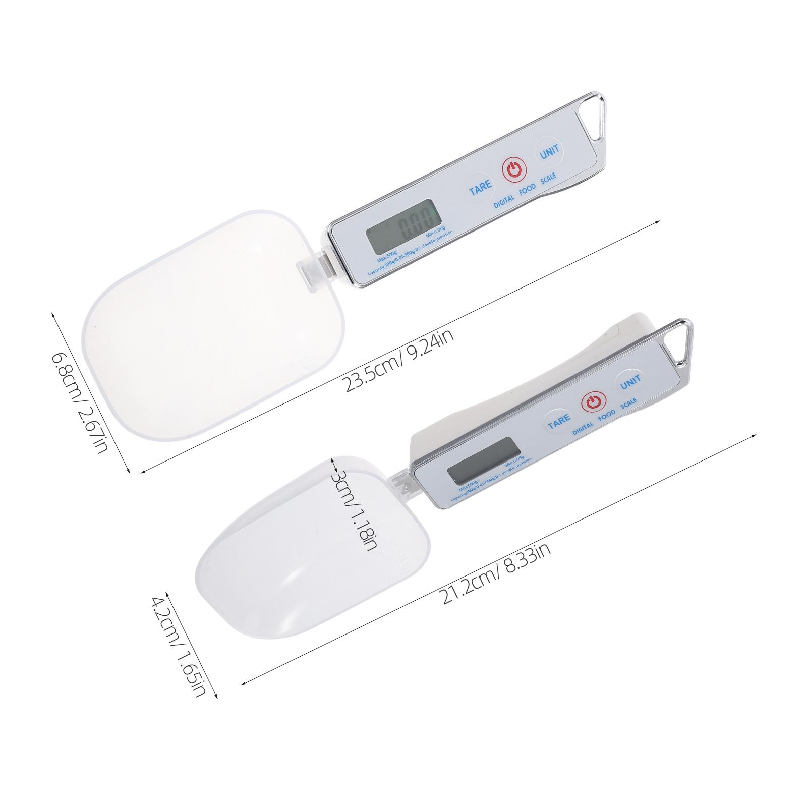 1Set Digital Spoon Scale Kitchen Food Weighing High Precision Electronic Measuring Spoon for Cooking Baking Pet Food with Clear
