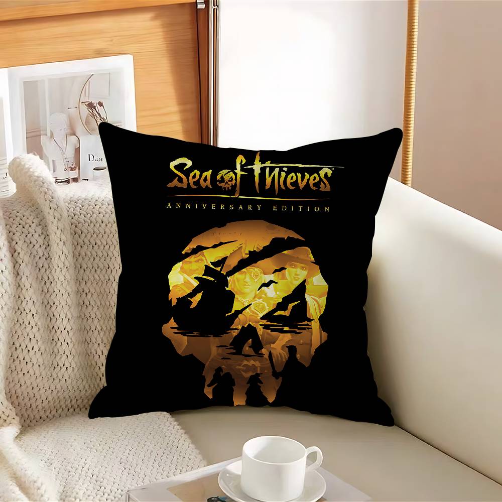 S-SeaS Of T-Thieves Logo Pillow Case Removable Washable Cushion Cover – All-Season Soft Linen