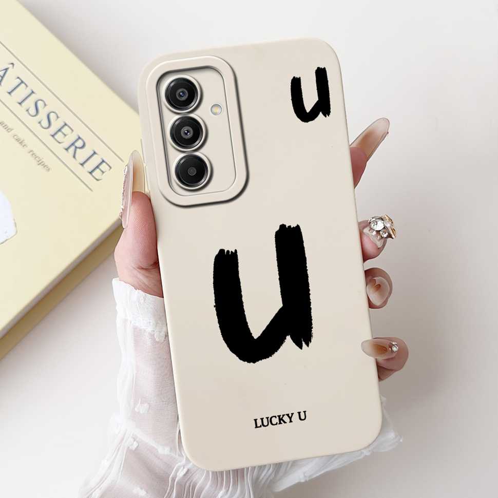 For Samsung Galaxy A17 4G Case New Lucky Letters A-Z Soft Silicone Back Cover For Samsung A17 A17 4G 5G 2025 Phone Cases Bumper