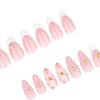 24 Pcs 3d Shell Starfish Press on Nails Ocean Long Stick-On Fake Nails Almond French