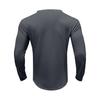 Yousheng Men Spring Autumn Top Button Decor V Neck Long Sleeves Solid Color Pullover T-shirt Stretchy Slim Fit Fitness Sport Top