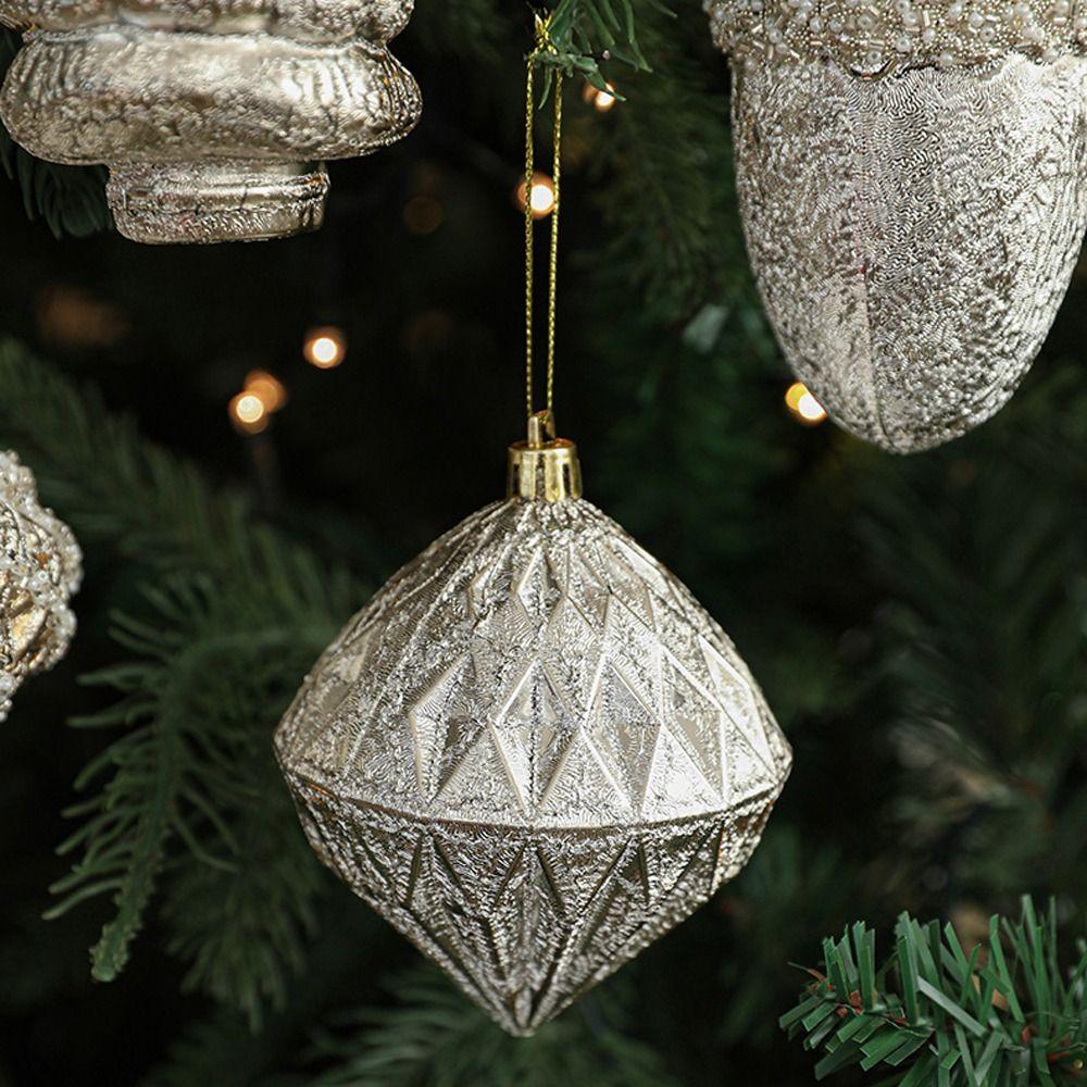 

Подвески из елочных шаров в виде шишек светло-золотого цвета с рождественским декором праздничный праздничный Style 2