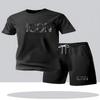 Summer Men's City Street Leisure Sports 2-piece Set Summer Fashion Round Neck Short sleeved T-shirt and Shorts Men's Set