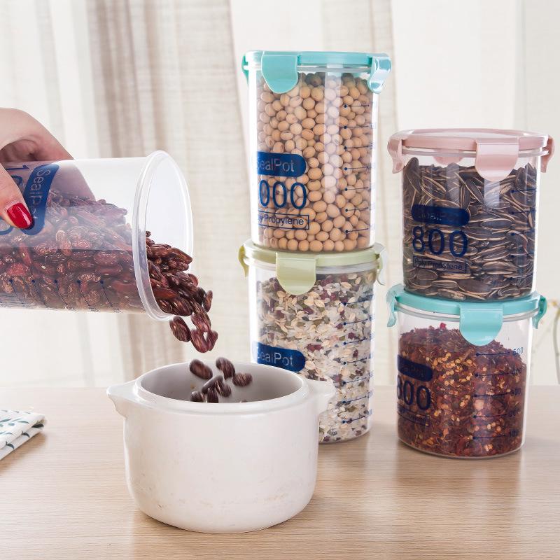 Transparent Food-Grade Jars for Grains, Cereals, Snacks, Tea, and Dry Goods Storage