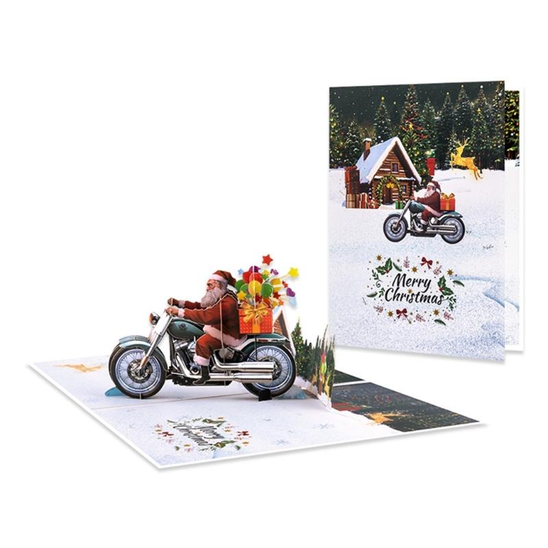

Handmade Snowmobile Paper Carving Christmas Greeting Cards with Envelope for Kid Adult Men Women Festival Celebration 1