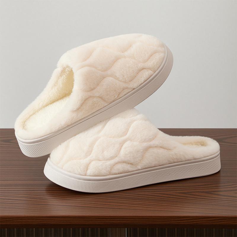 2025 New Autumn and Winter Cute Warm Indoor Home Thick Bottom Fluffy Slippers Butterfly Cotton Slippers