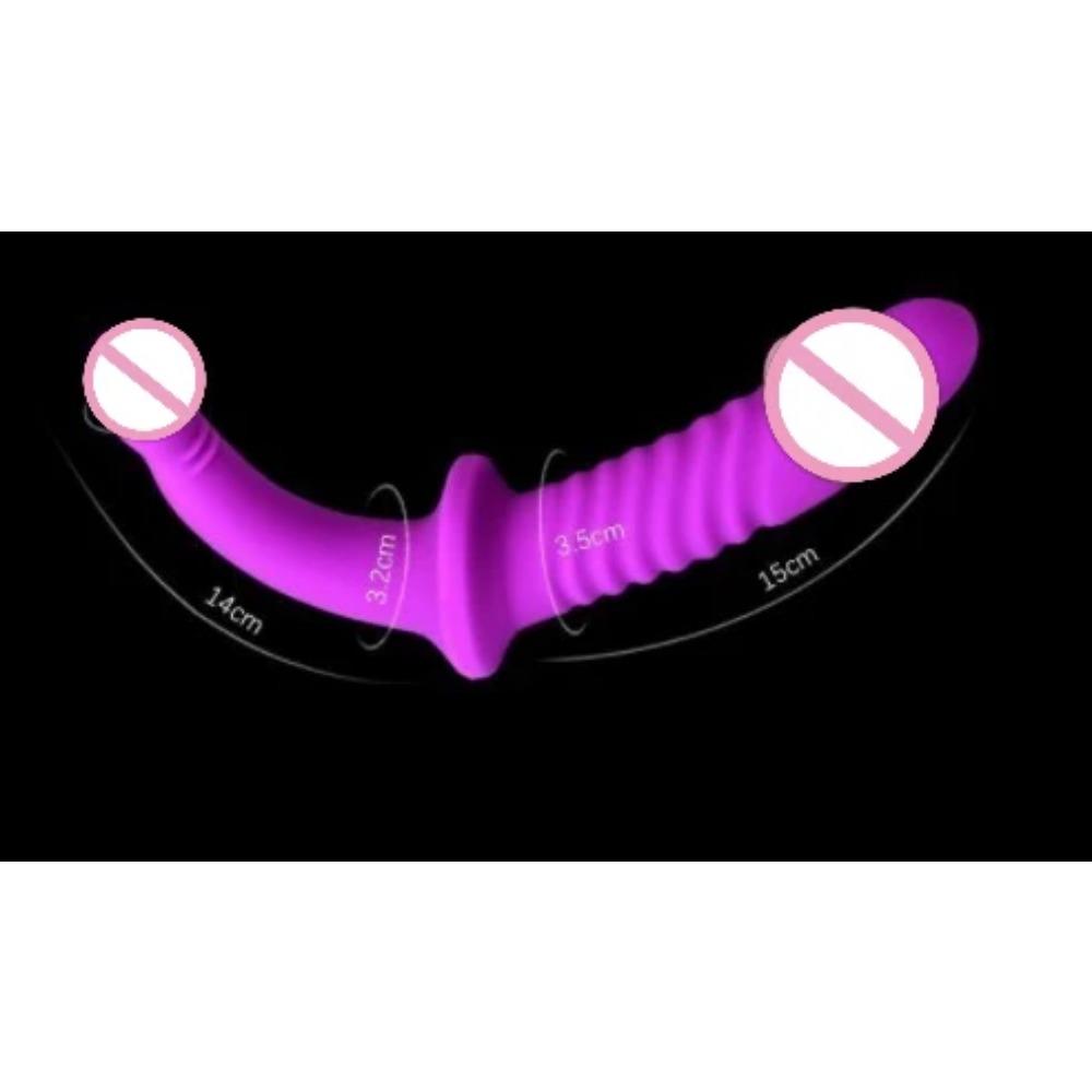 Strap On Double Dildo Clitoris Stimulator Anus Vagina Massage G Spot Dildo Penis Strapless Strapon Sex Toys for Lesbian Women