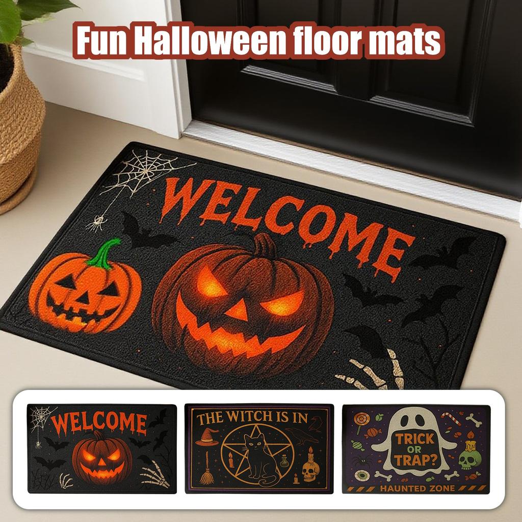 Funny Halloween Doormat Carpet, Entrance Front Door Outdoor Entry Porch Mat
