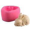 1 Pcs Cute Rabbit Silicone Mold Chocolate Mu Si Fondant Baking Cake Mold Plaster Drop Glue Handmade Soap Mold