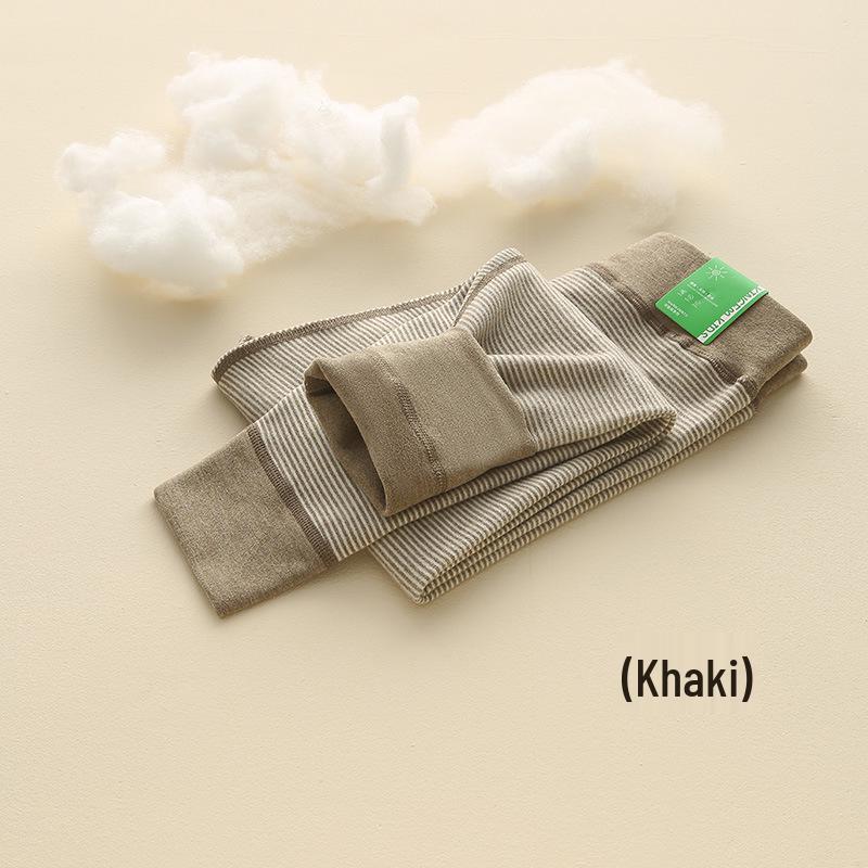 Class A Children's Striped Thermal Pants: Warm Fleece-Lined Cotton Leggings for Boys and Girls