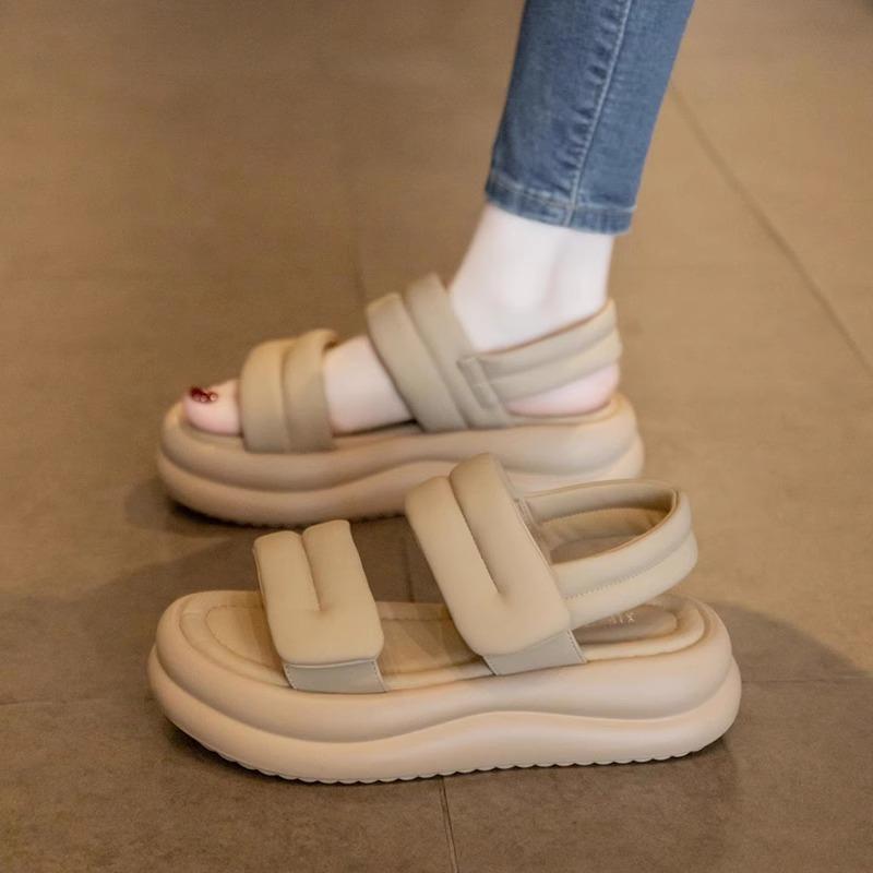 Nowe Codzienne Buty Sportowe Plażowe na Grubej Podeszwie z Rzepami dla Kobiet