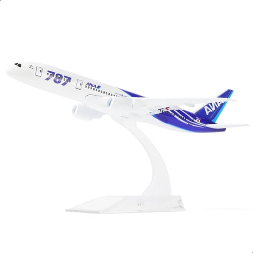 QIYUMOKE 1/400 ANA Boeing 787 Airplane Model, 15.5cm, Die-Cast Alloy, Fully Assembled, Includes Plastic Stand, Perfect for Desktop Display and Creativ