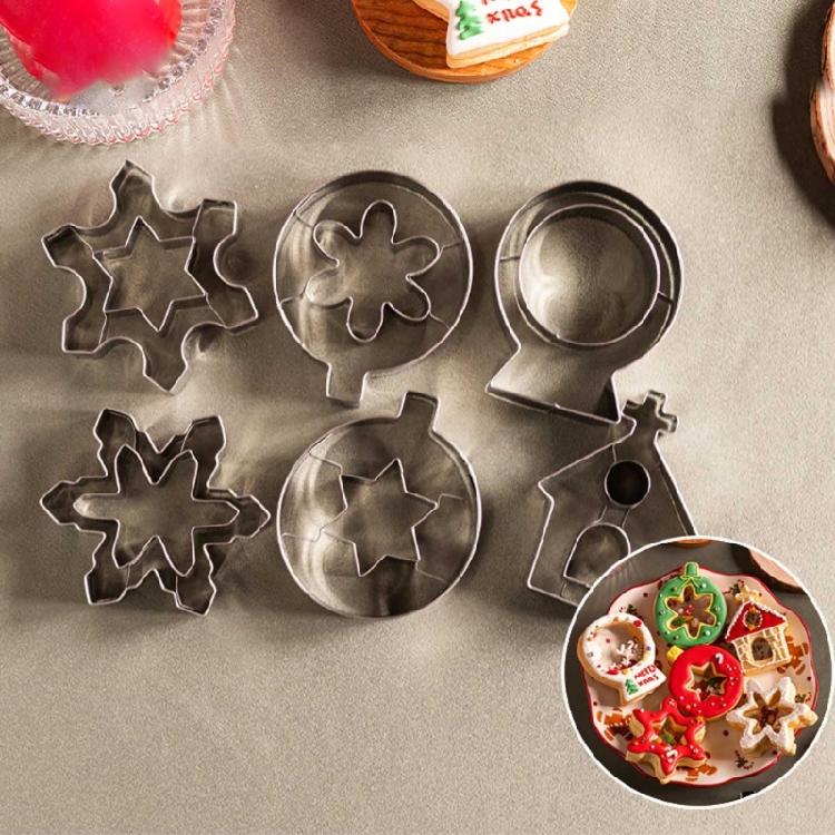 Zestaw 6 Foremek do ciastek o tematyce świątecznej Ze stali nierdzewnej Wykrawarki do fondantów