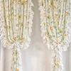 Pastoral Style Floral Sheer Curtains with Lace - Ideal for Bedrooms & Living Rooms