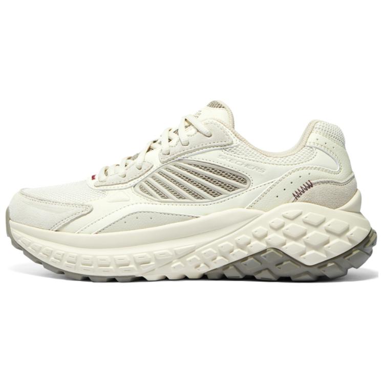 Skechers Monster Fabric Synthetic Leather Round Toe Lace-Up Shock Absorbing Breathable Low-Top Casual Shoes Men sneakers Off-White 232744-OFWT 39.5