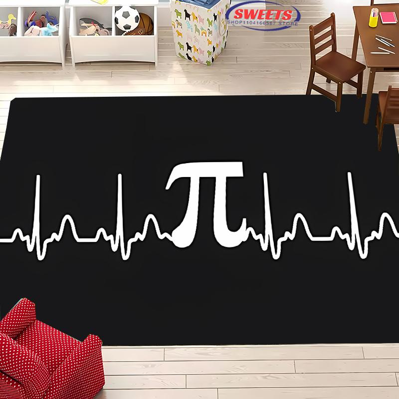 

New Product!Pieces of Pi Math Science Pattern Carpet Bedroom Living Room Office Kids Room Non-Slip Four Seasons Rug Fast Arrival 40x60cm (16x24in)