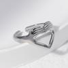 European and American Titanium Steel Ring Women's Heart-shaped Niche Simple Non-fading Open Ring