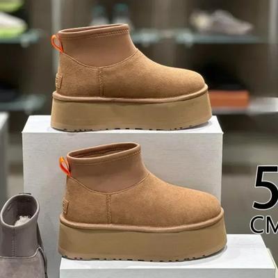 Winter Pelz Wohnungen Baumwolle Schuhe Frauen Plattform Schnee Stiefeletten Marke 2025 Trend Plüsch Wildleder Schuhe Frau Casual Warme Botas Mujer