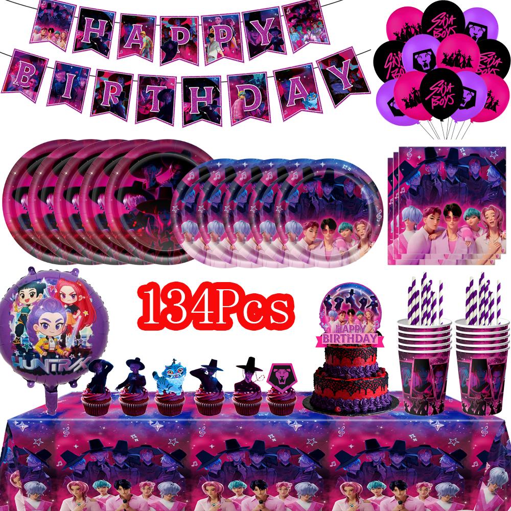 Idol Boy Kpops Demoni Vânător Petrecere de Ziua Decor Veselă De Unică Folosință Față de Masă Pahar Farfurie Balon Petrecere Baby Shower Consumabile